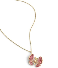 Anabel Aram Butterfly Pink Pave Necklace