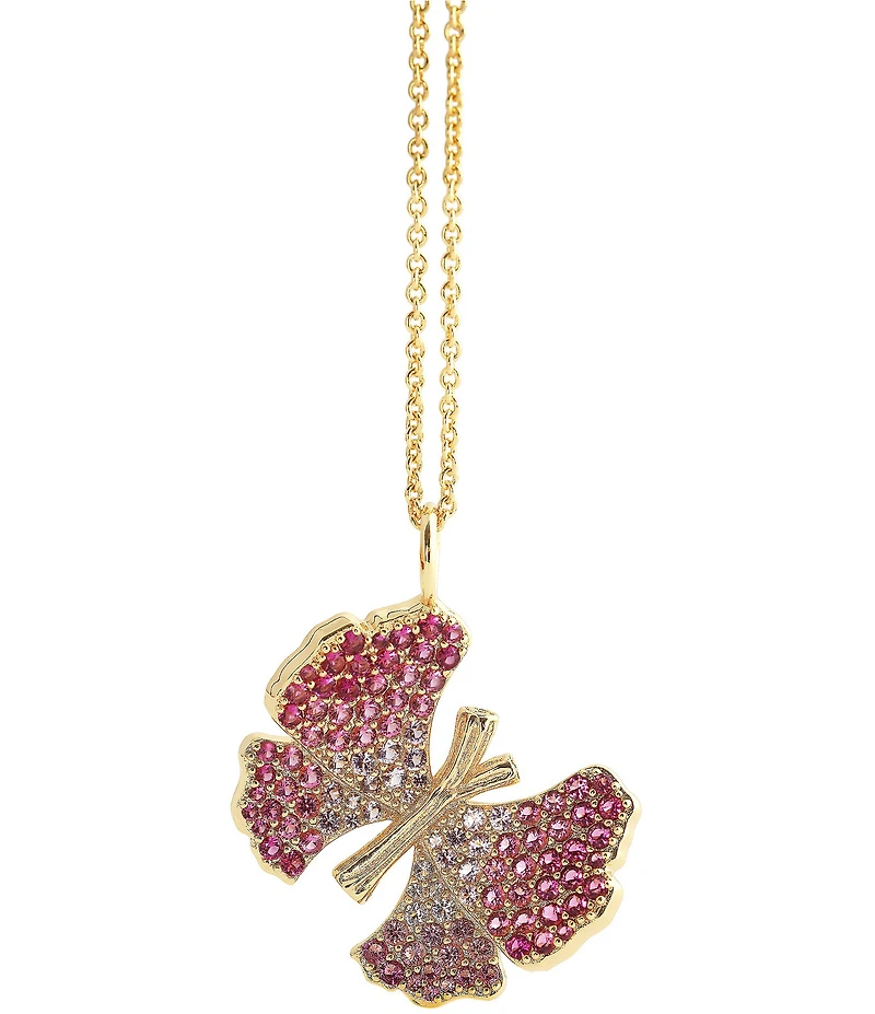Anabel Aram Butterfly Pink Pave Necklace