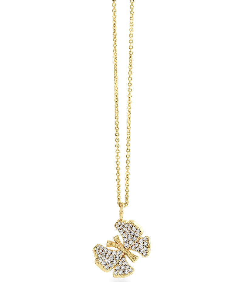 Anabel Aram Butterfly Rhinestone Pave Small Pendant Necklace