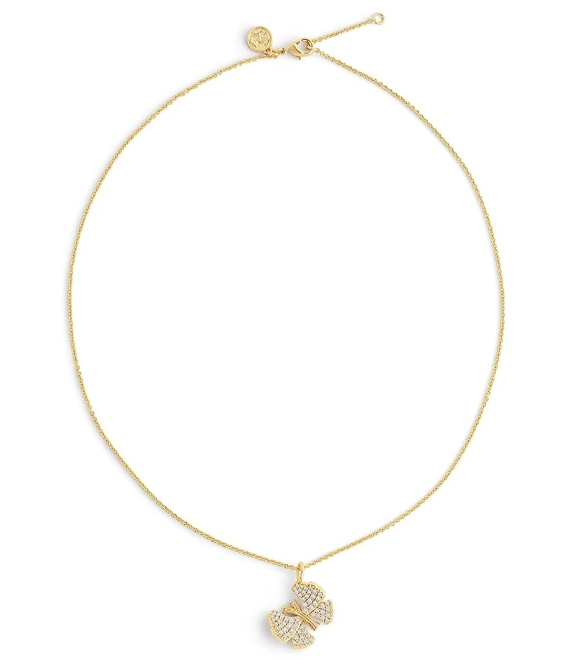 Anabel Aram Butterfly Rhinestone Pave Small Pendant Necklace
