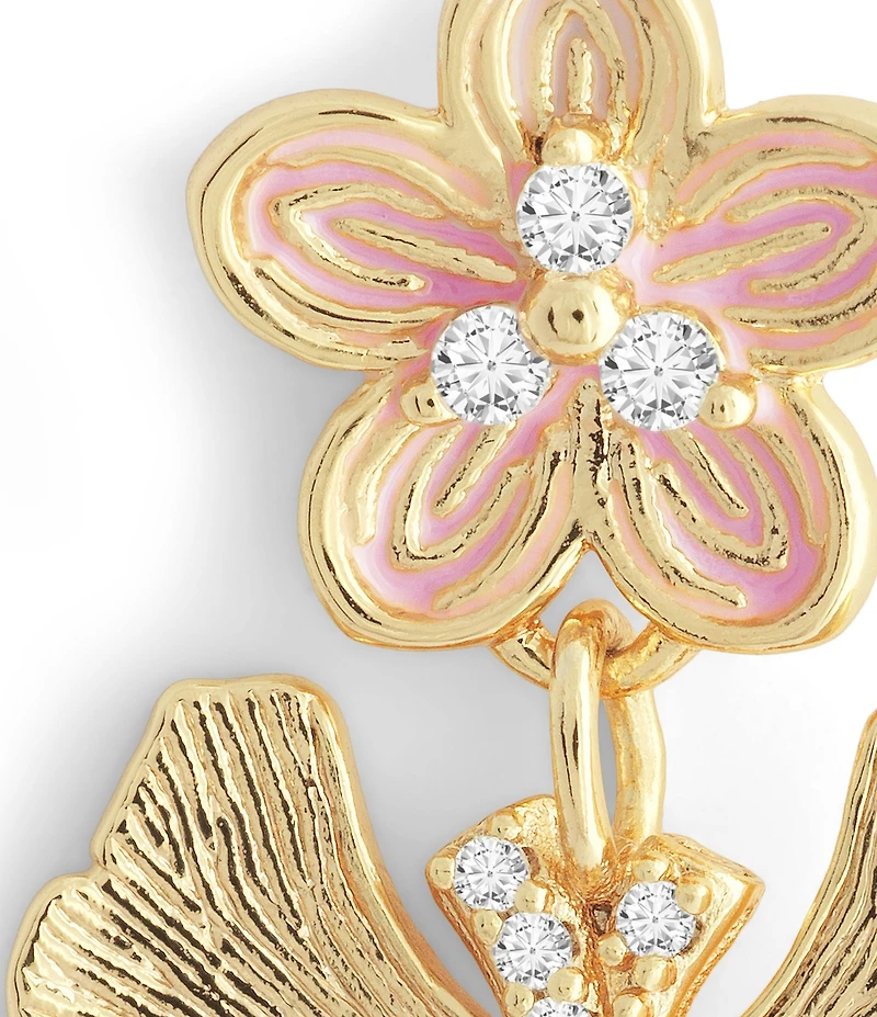 Anabel Aram Butterfly with Enamel Flower Earrings