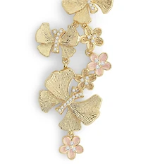 Anabel Aram Butterfly with Flowers Dangle Drop Earrings