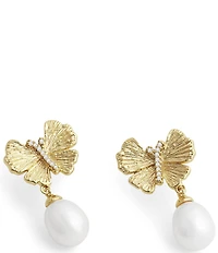 Anabel Aram Butterfly with Pearl Drop Earrings