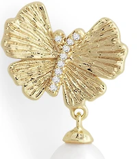 Anabel Aram Butterfly with Pearl Drop Earrings