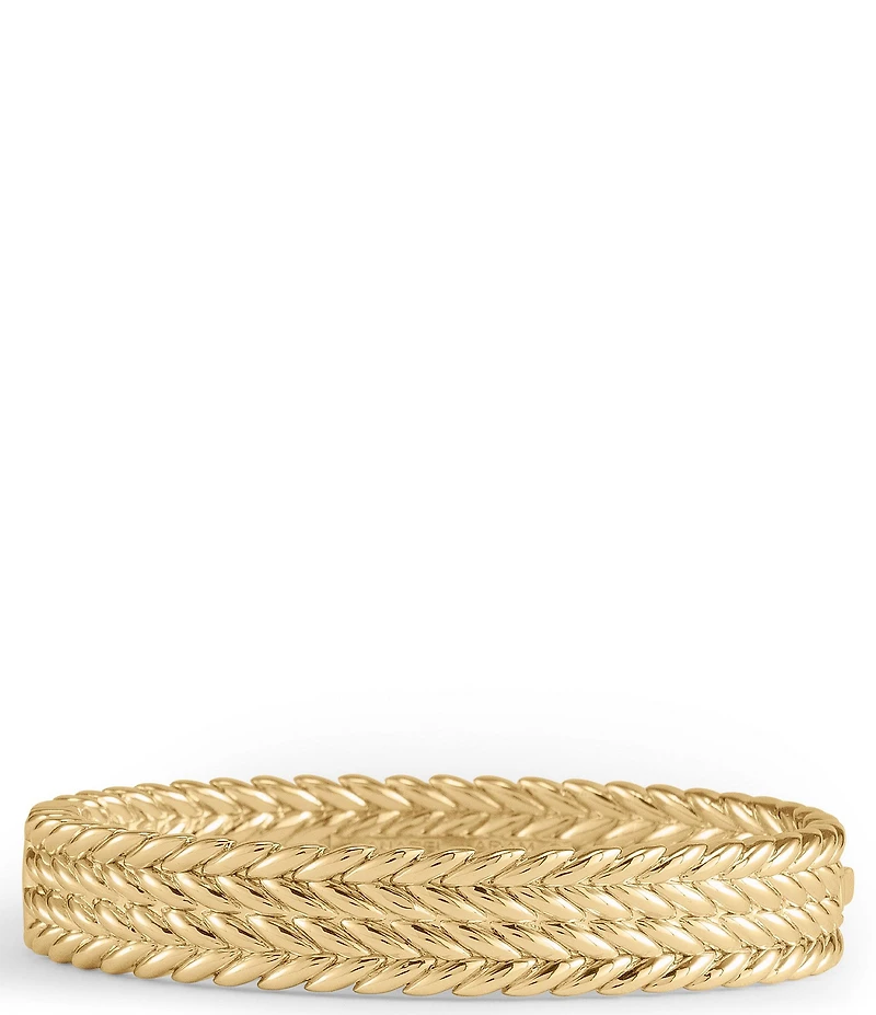 Anabel Aram Cheval Braid Thick Hinge Bangle Bracelet