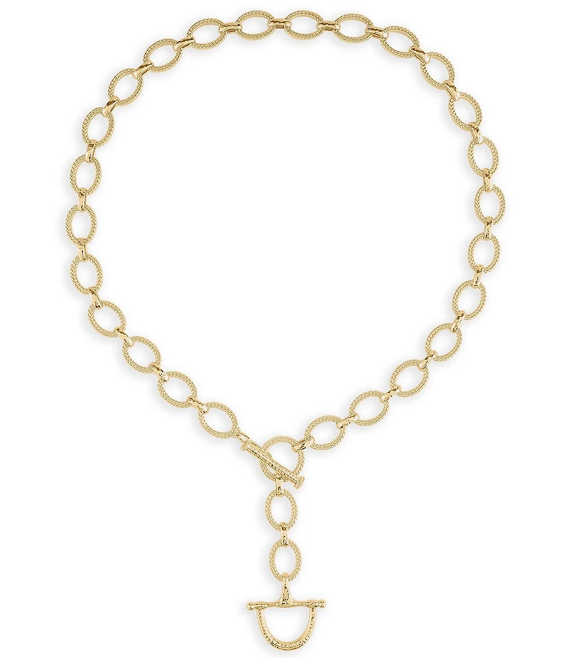 Anabel Aram Cheval Braided Chain Lariat Necklace