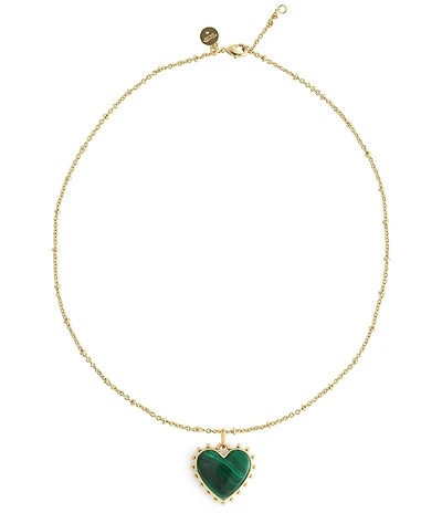 Anabel Aram Heart With Stone Short Pendant Necklace