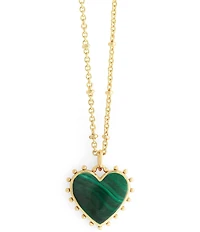 Anabel Aram Heart With Stone Short Pendant Necklace