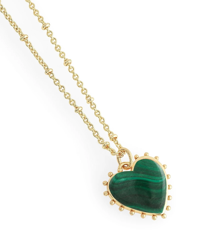 Anabel Aram Heart With Stone Short Pendant Necklace