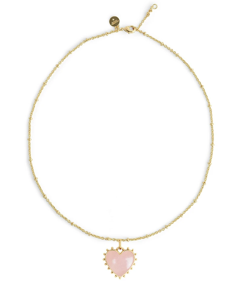 Anabel Aram Heart With Stone Short Pendant Necklace