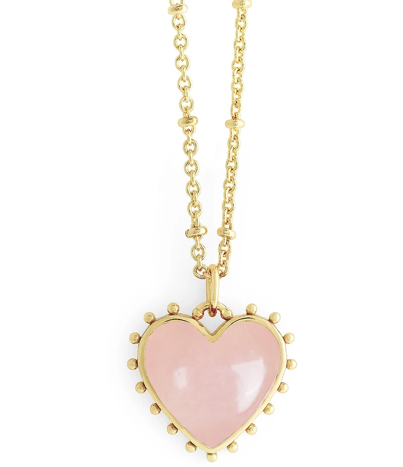 Anabel Aram Heart With Stone Short Pendant Necklace