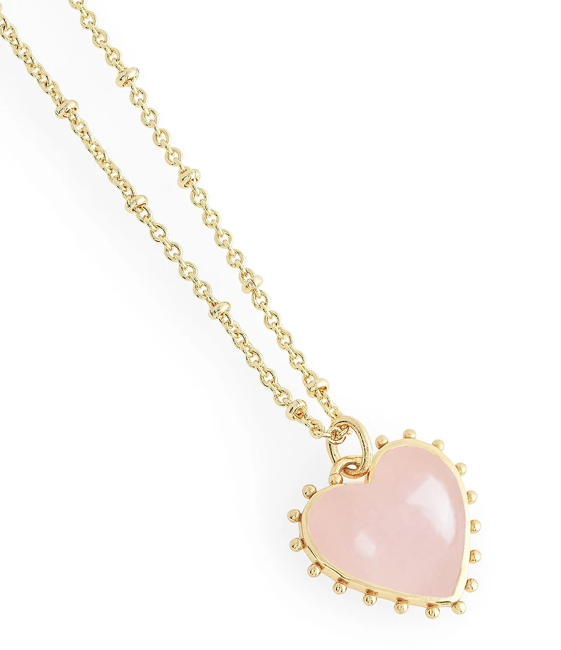 Anabel Aram Heart With Stone Short Pendant Necklace