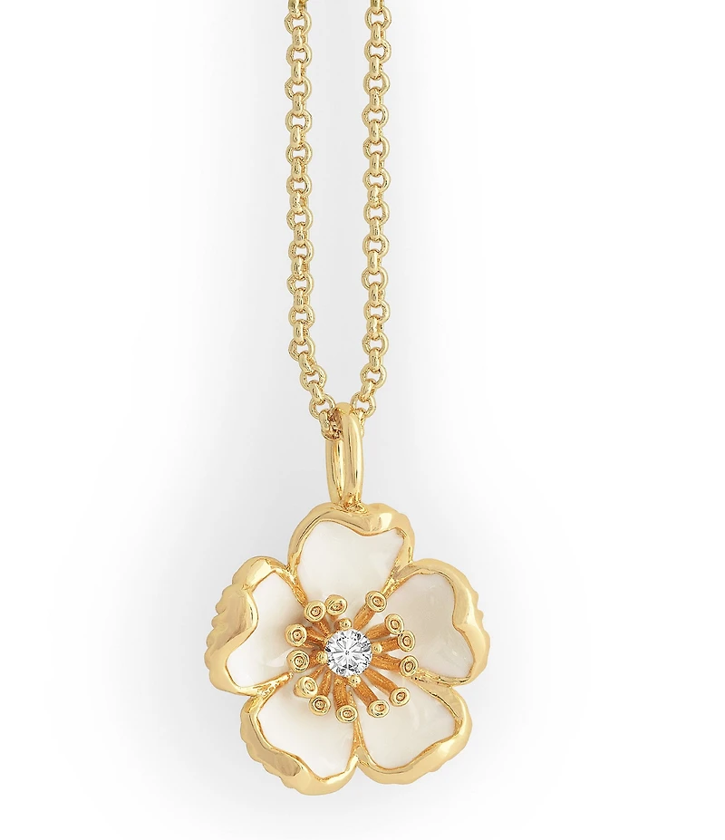 Anabel Aram Wildflowers Enameled Short Pendant Necklace