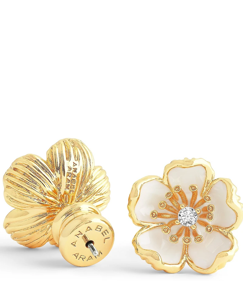 Anabel Aram Wildflowers Enameled Stud Earrings