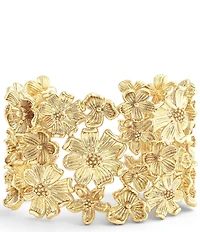 Anabel Aram Wildflowers Gold Wide Cuff Bracelet