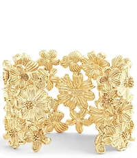 Anabel Aram Wildflowers Gold Wide Cuff Bracelet