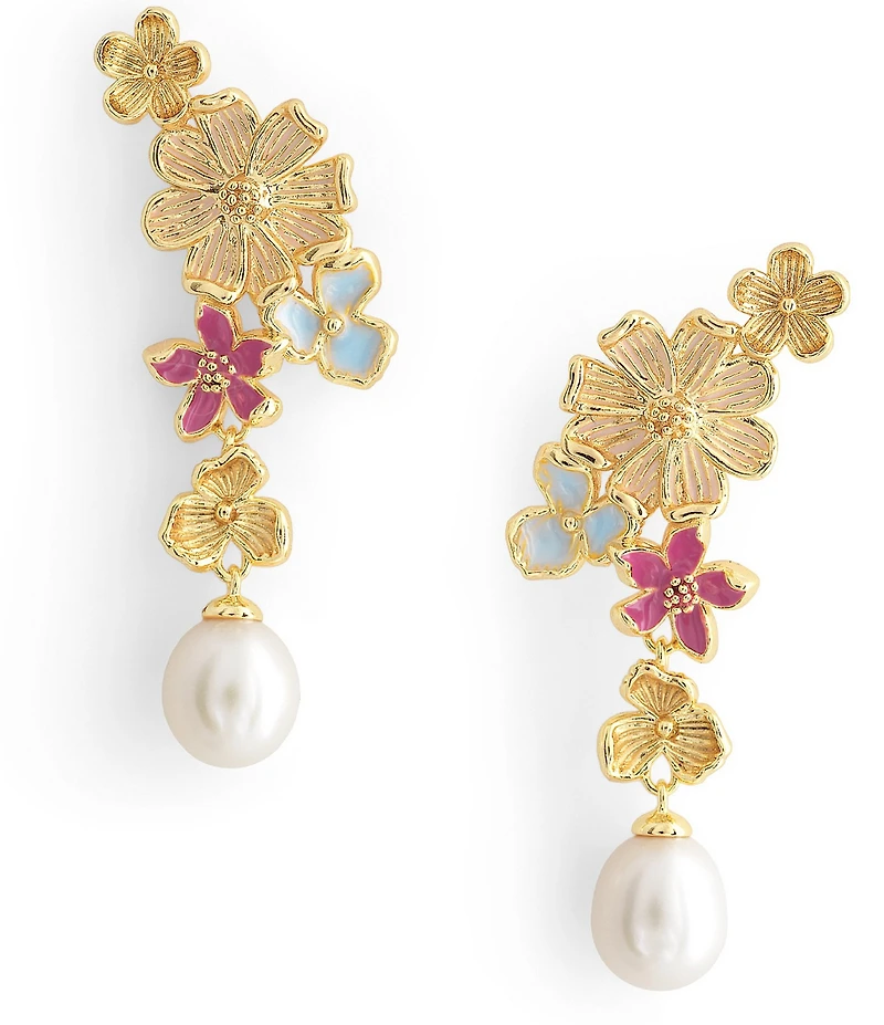 Anabel Aram Wildflowers Pearl Drop Earrings