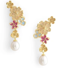 Anabel Aram Wildflowers Pearl Drop Earrings