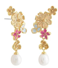 Anabel Aram Wildflowers Pearl Drop Earrings