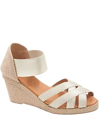 Andre Assous Adin Stretch Elastic Espadrille Wedge Peep Toe Pumps