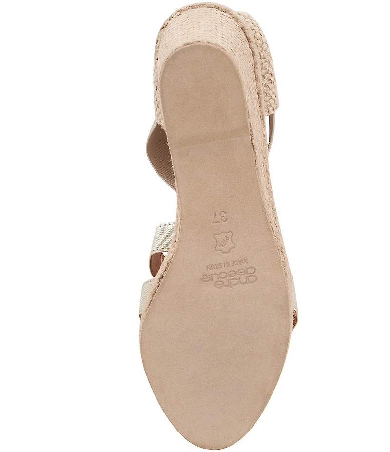 Andre Assous Adin Stretch Elastic Espadrille Wedge Peep Toe Pumps