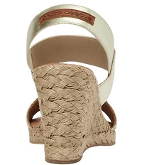 Andre Assous Allison Metallic Elastic Slingback Wedge Espadrille Sandals