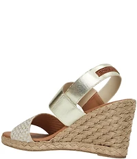 Andre Assous Allison Metallic Elastic Slingback Wedge Espadrille Sandals