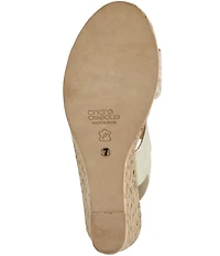 Andre Assous Allison Metallic Elastic Slingback Wedge Espadrille Sandals