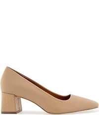 Andre Assous Amelia Leather Snip Toe Croco Heel Pumps