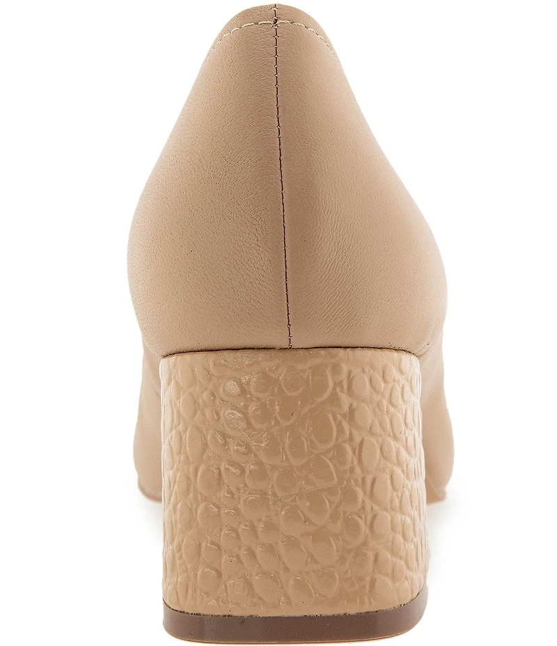 Andre Assous Amelia Leather Snip Toe Croco Heel Pumps
