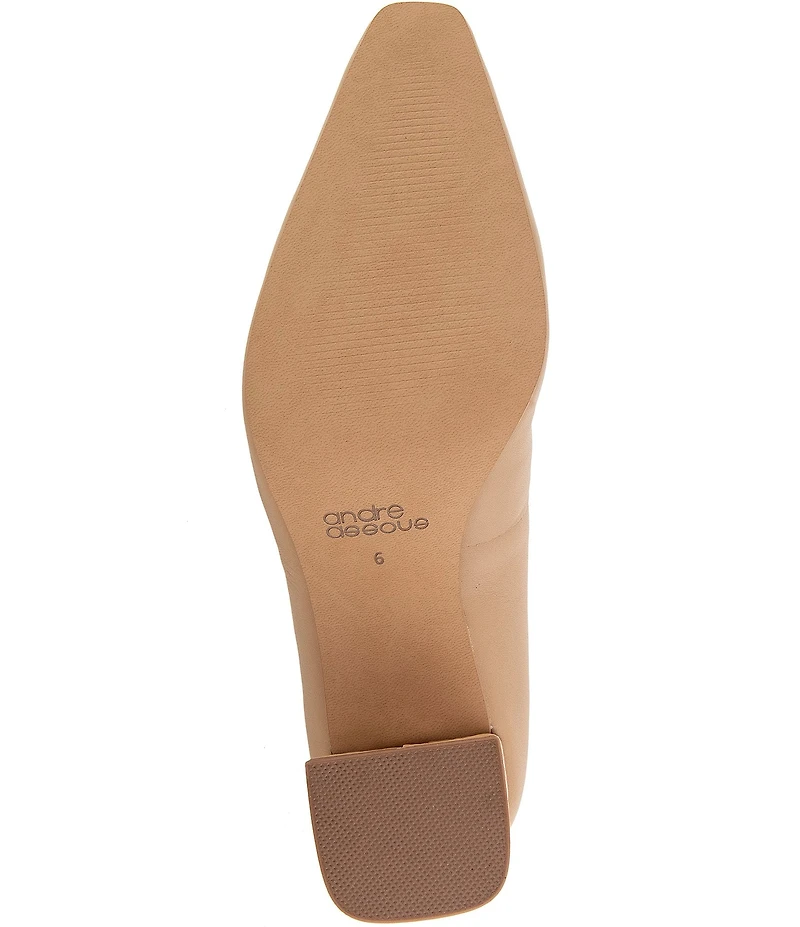 Andre Assous Amelia Leather Snip Toe Croco Heel Pumps