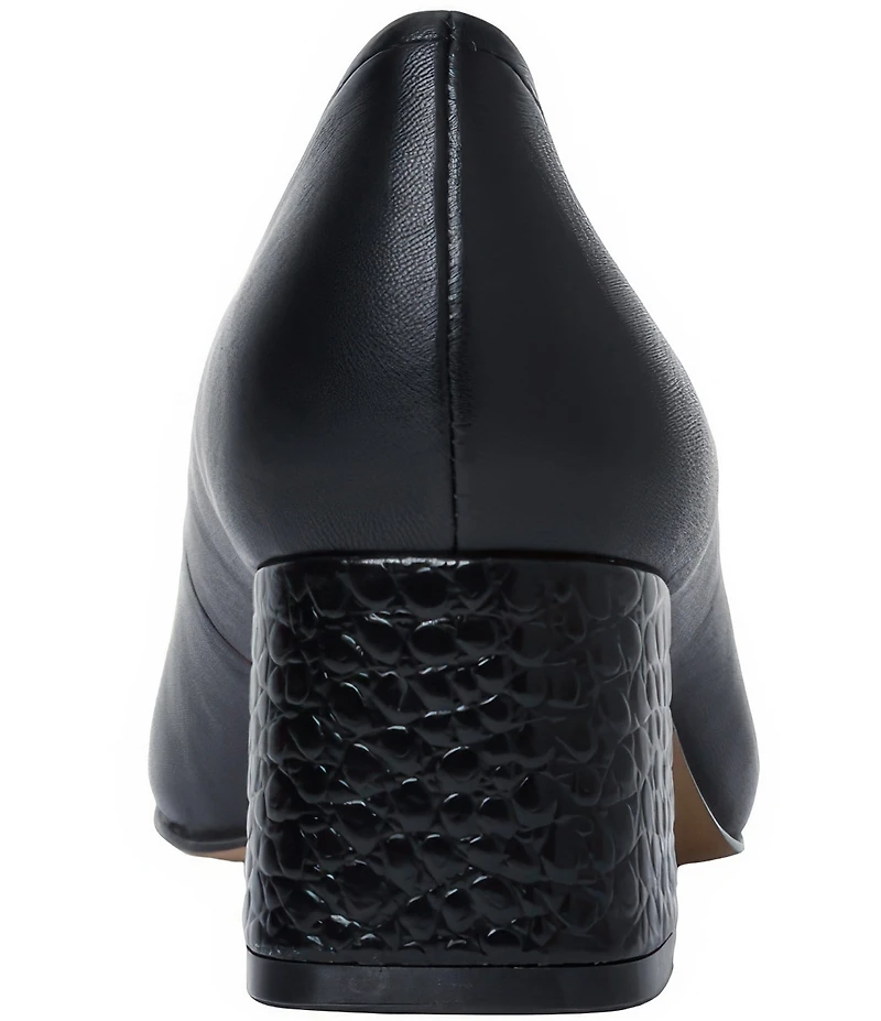 Andre Assous Amelia Leather Snip Toe Croco Heel Pumps