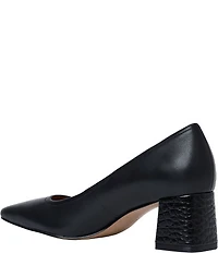 Andre Assous Amelia Leather Snip Toe Croco Heel Pumps