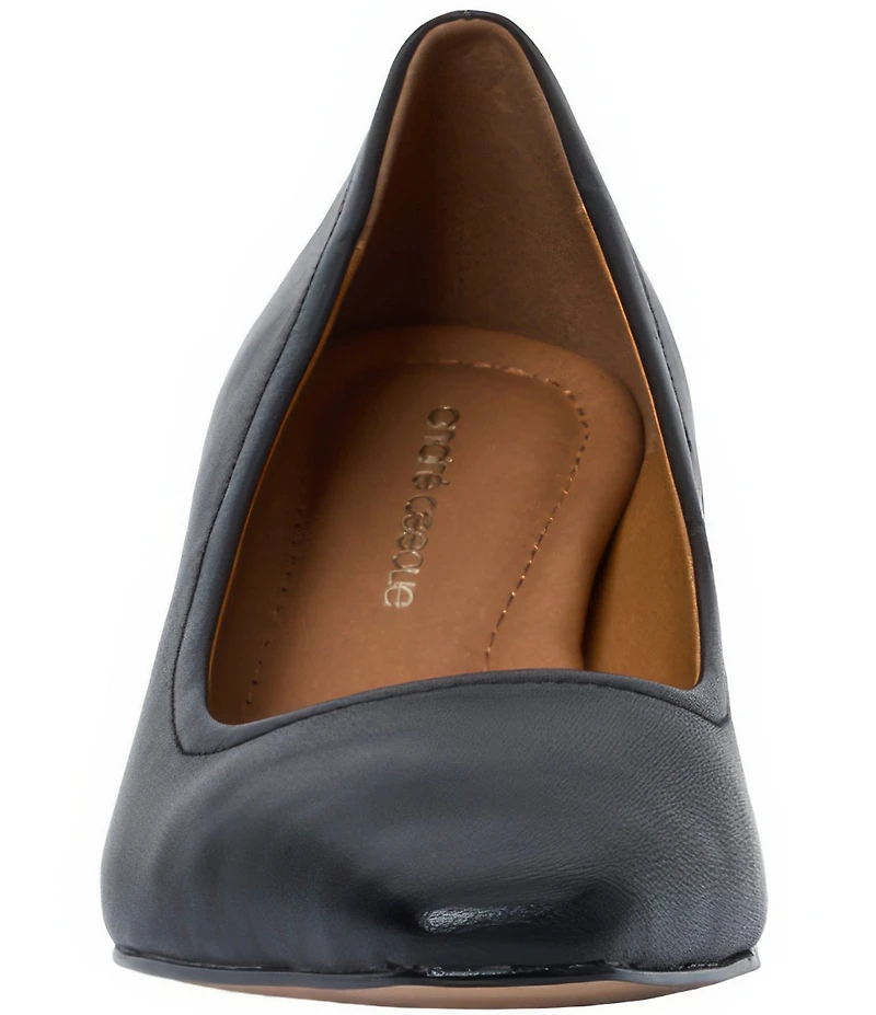 Andre Assous Amelia Leather Snip Toe Croco Heel Pumps