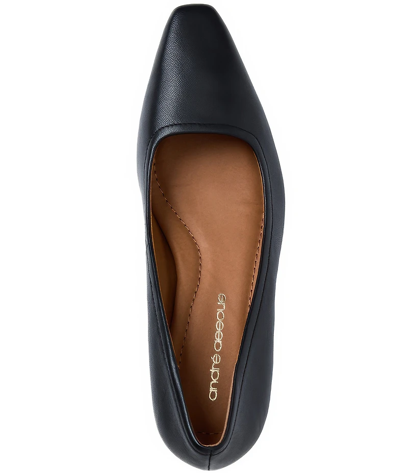 Andre Assous Amelia Leather Snip Toe Croco Heel Pumps