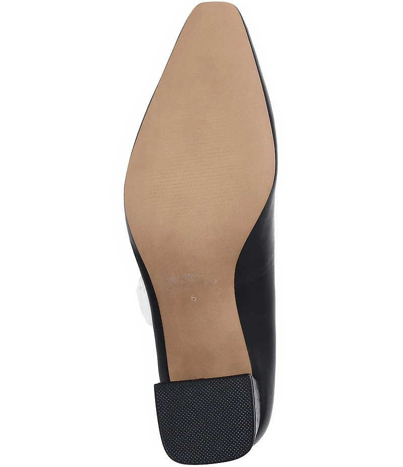 Andre Assous Amelia Leather Snip Toe Croco Heel Pumps