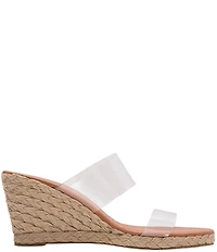 Andre Assous Anfisa Vinyl Espadrille Platform Wedge Slide Sandals