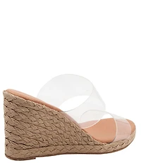 Andre Assous Anfisa Vinyl Espadrille Platform Wedge Slide Sandals