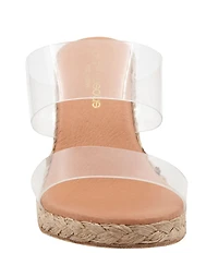 Andre Assous Anfisa Vinyl Espadrille Platform Wedge Slide Sandals