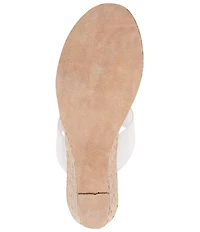Andre Assous Anfisa Vinyl Espadrille Platform Wedge Slide Sandals