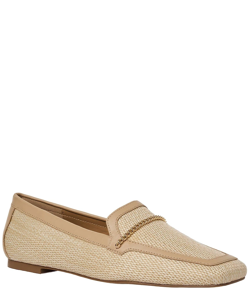 Andre Assous Ariane Raffia Chain Hardware Detail Loafers