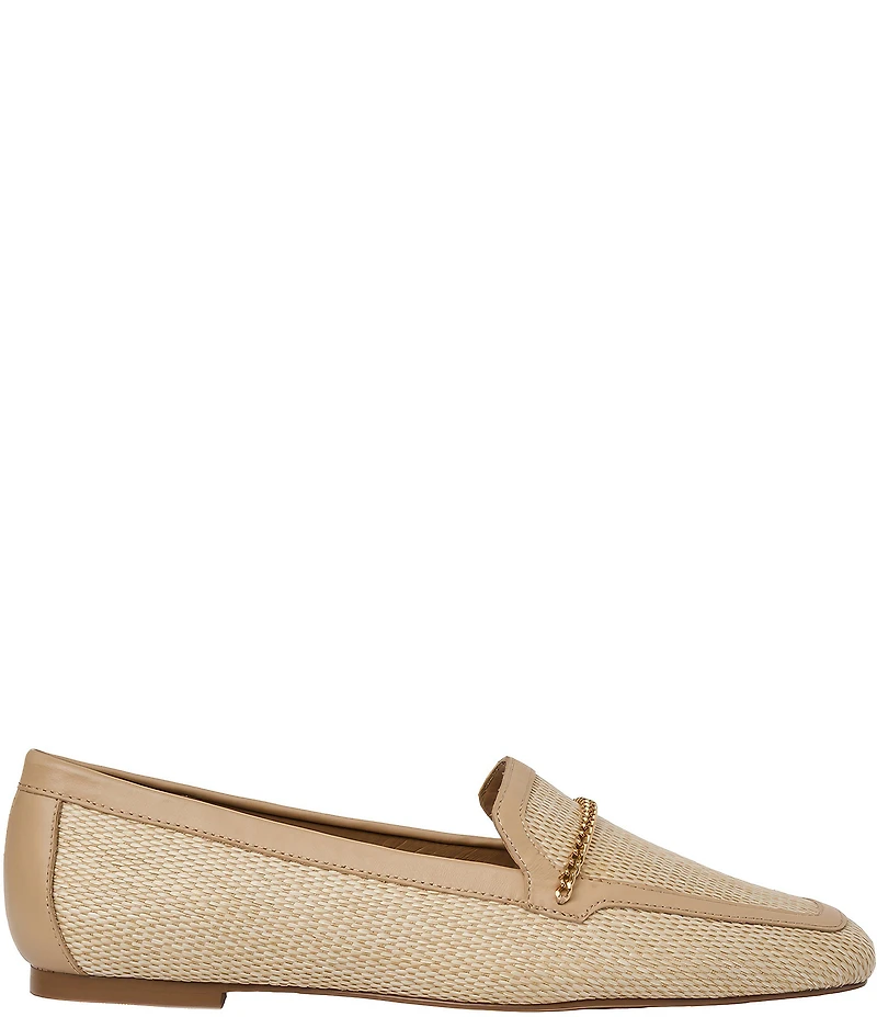 Andre Assous Ariane Raffia Chain Hardware Detail Loafers