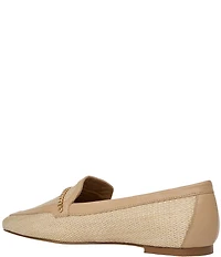 Andre Assous Ariane Raffia Chain Hardware Detail Loafers