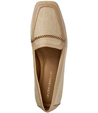 Andre Assous Ariane Raffia Chain Hardware Detail Loafers