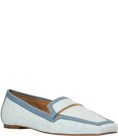 Andre Assous Ariane Raffia Chain Hardware Detail Loafers