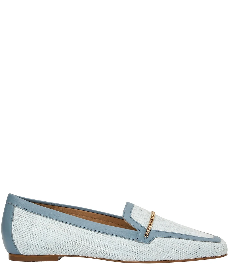 Andre Assous Ariane Raffia Chain Hardware Detail Loafers