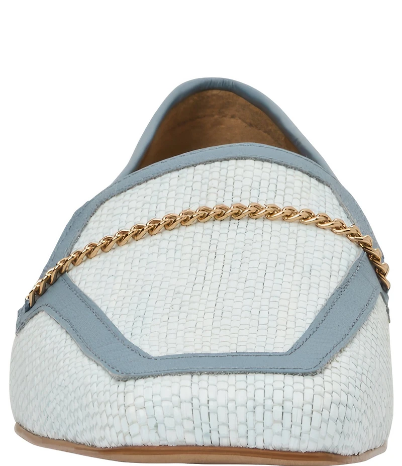 Andre Assous Ariane Raffia Chain Hardware Detail Loafers