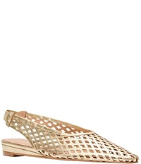 Andre Assous Brielle Metallic Leather Slingback Pointed Toe Demi Wedges