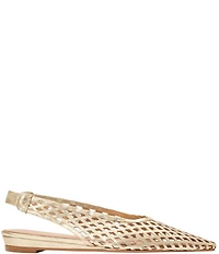 Andre Assous Brielle Metallic Leather Slingback Pointed Toe Demi Wedges