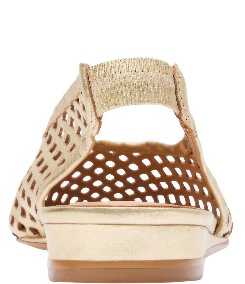 Andre Assous Brielle Metallic Leather Slingback Pointed Toe Demi Wedges